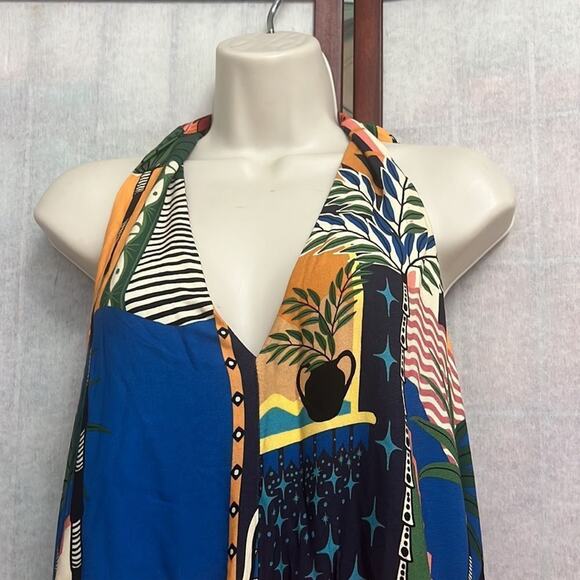 NWT FARM RIO ANTHROPOLOGIE ALTER BACK JUMPSUIT SIZE LARGE. - Picture 3 of 13